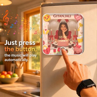Birthday Gift for Sister & Bestie Customized Musical Fridge Audio Message Gift  Rechargeable Sound Magnet Photo Frame Magnet for Refrigerator